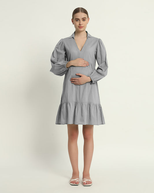 Iced Grey Blossom & Bond Maternity & Nursing Dress