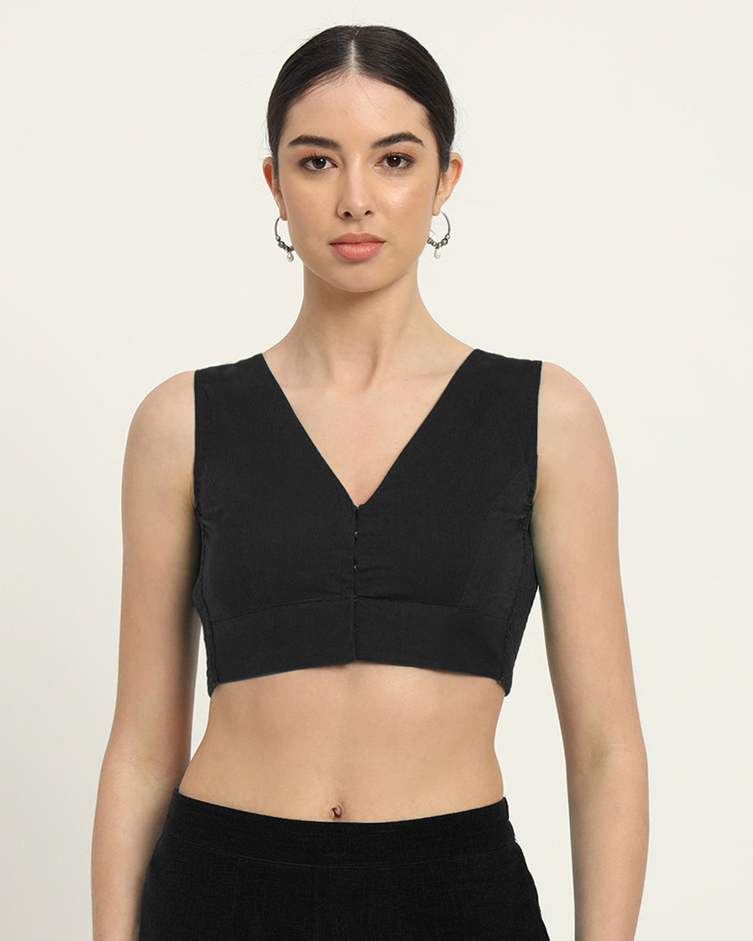 Black Rayon Forever Classy Blouse Thevasa black-rayon-forever-classy-blouse-thevasa