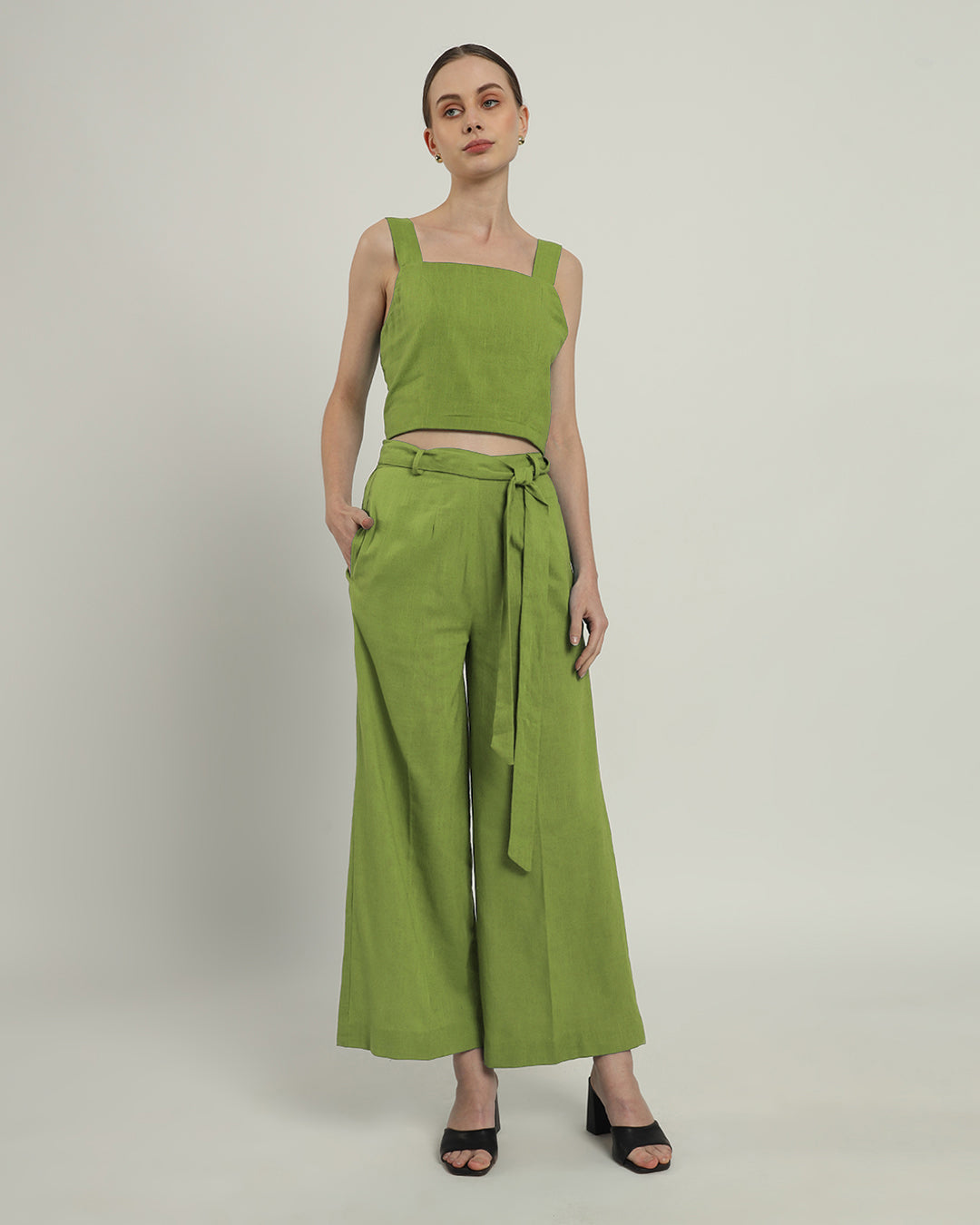 Fern Sleek Square Crop Solid Top (Without Bottoms)