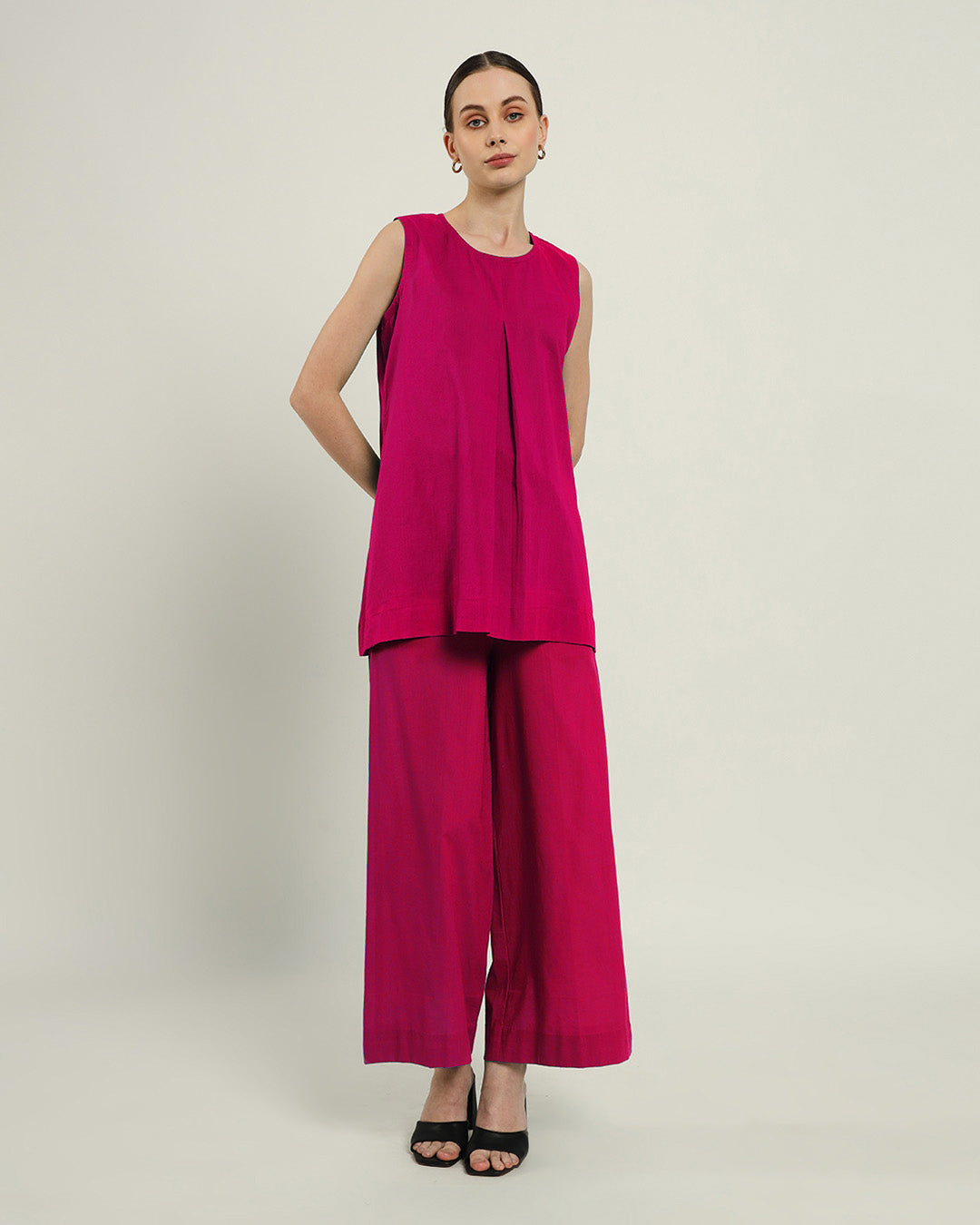 Berry Pleated A Line Top (Without Bottoms)