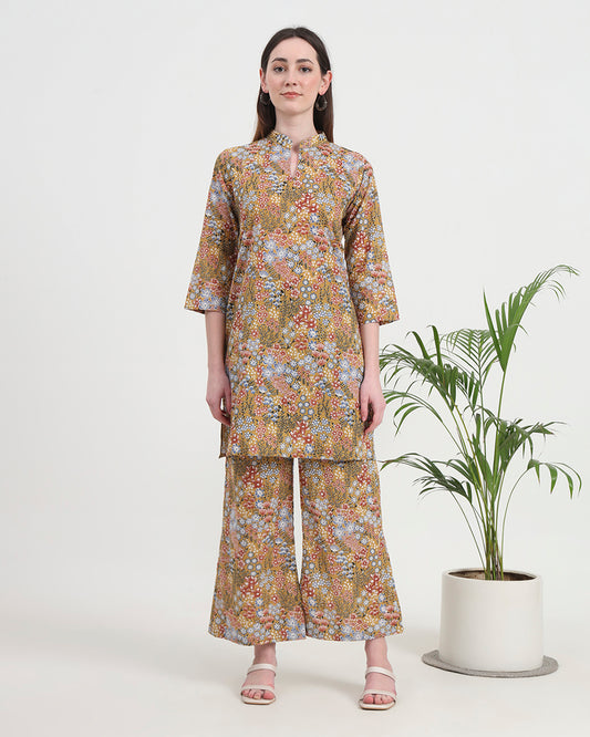 Nutshell Bunch Mid-Length Printed Co-ord Set