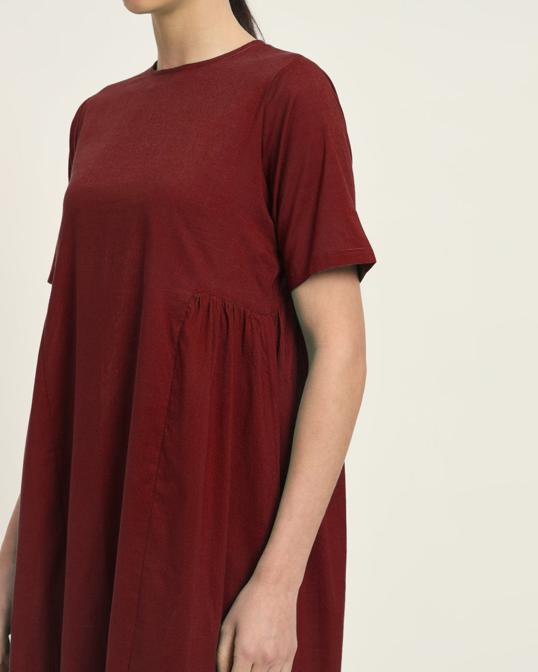 Russet Red Flare Elegance Kurta (Without Bottoms)