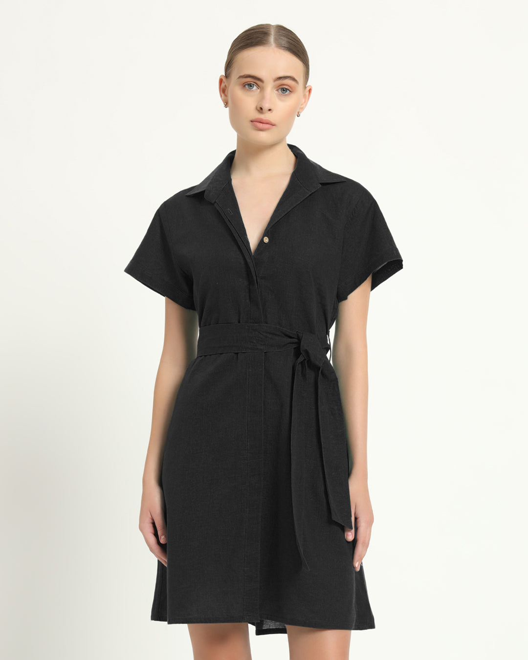 The Loretto Noir Cotton Dress