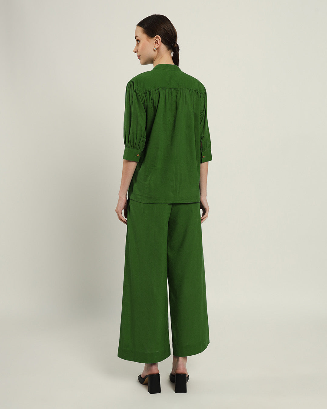 Emerald Relaxed Button Dawn Solid Top (Without Bottoms)
