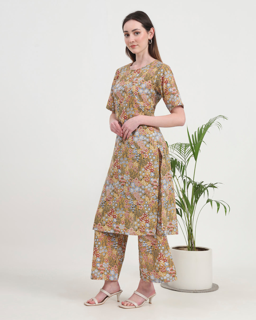 Nutshell Bunch Round Neck Printed Co-ord Set