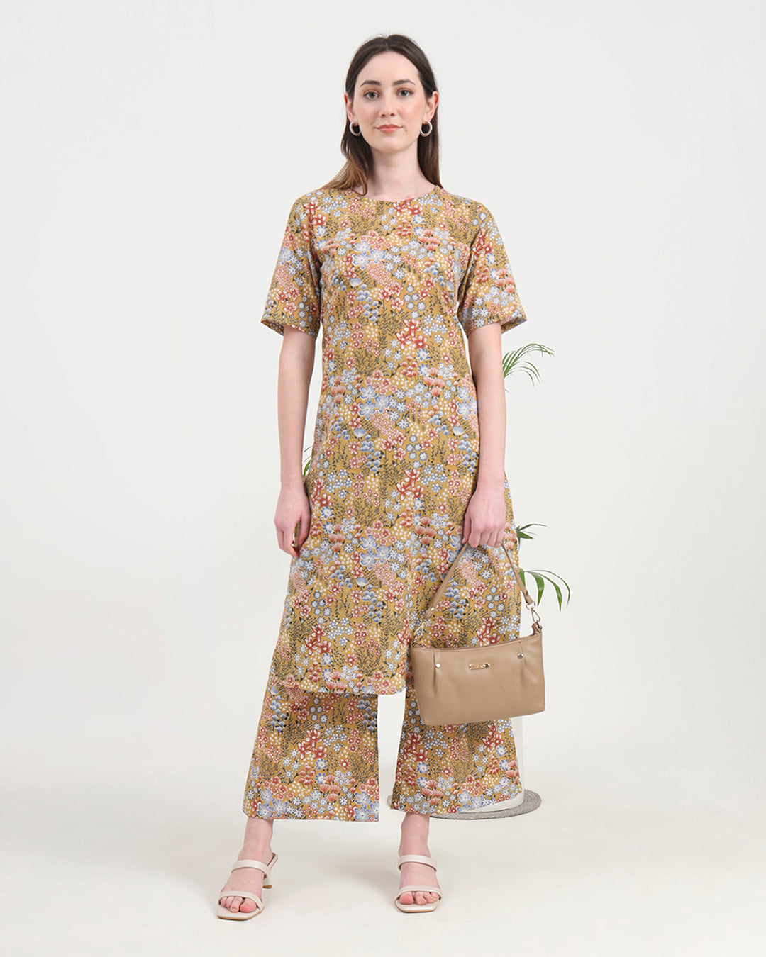 Nutshell Bunch Round Neck Printed Co-ord Set