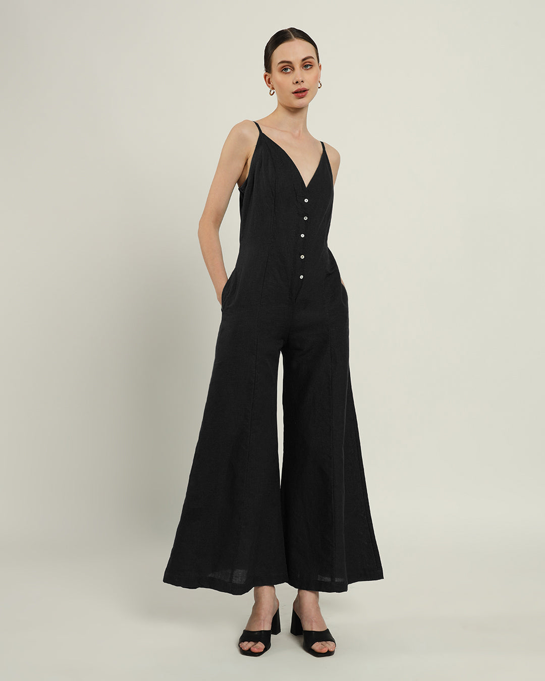 Noir Midday High Flared Jump Suit