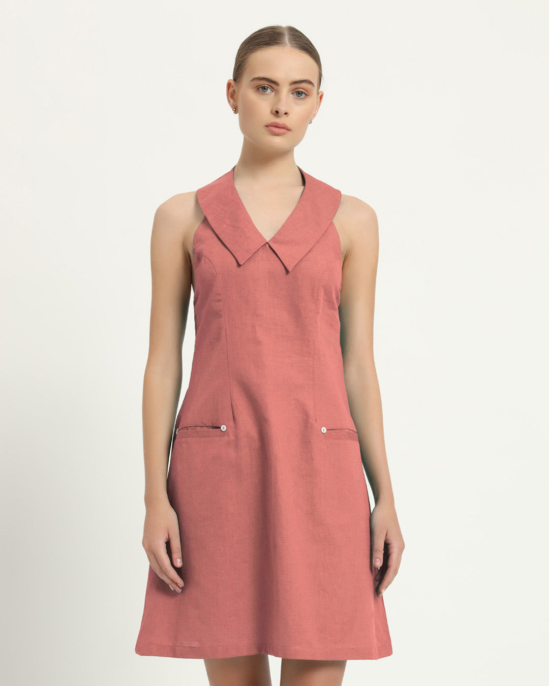 The Olfen Ivory Pink Cotton Dress