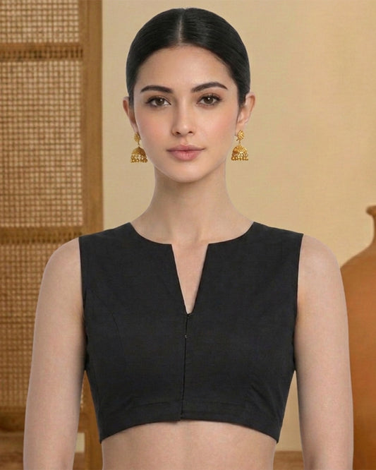 Black Rayon Modern Grace Blouse