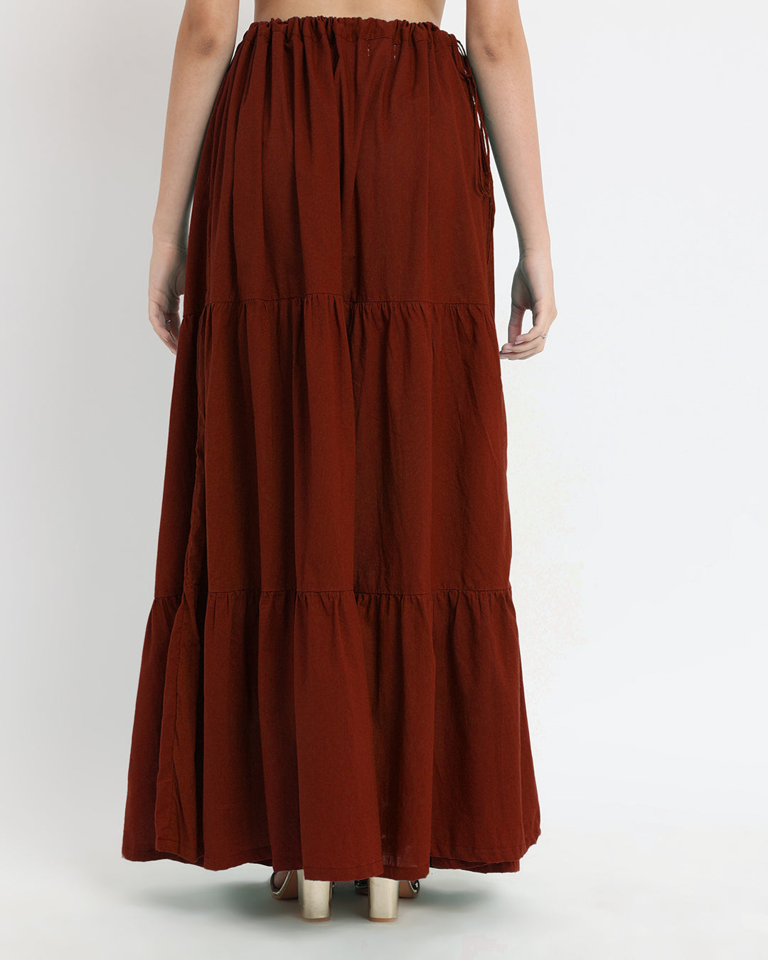 Russet Red Tiered Skirt