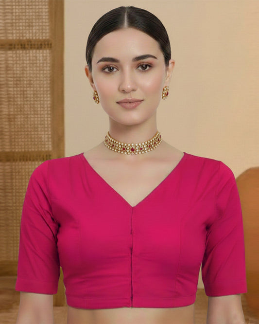 Pink Rayon Opulent V Grace Blouse
