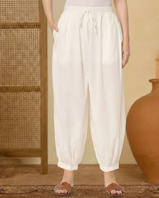 White Pleated Salwar