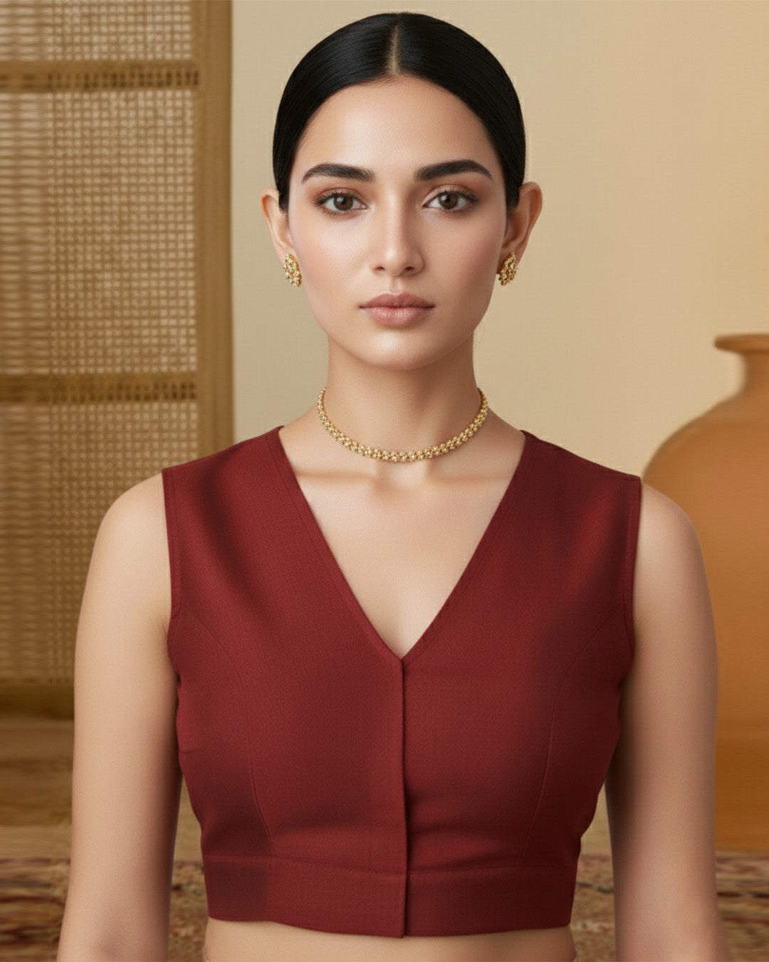 Silk Maroon Classic Muse Blouse