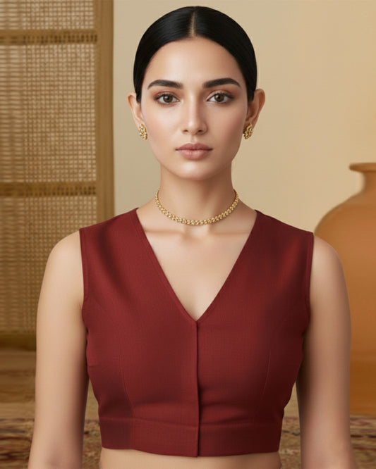 Silk Maroon Classic Muse Blouse