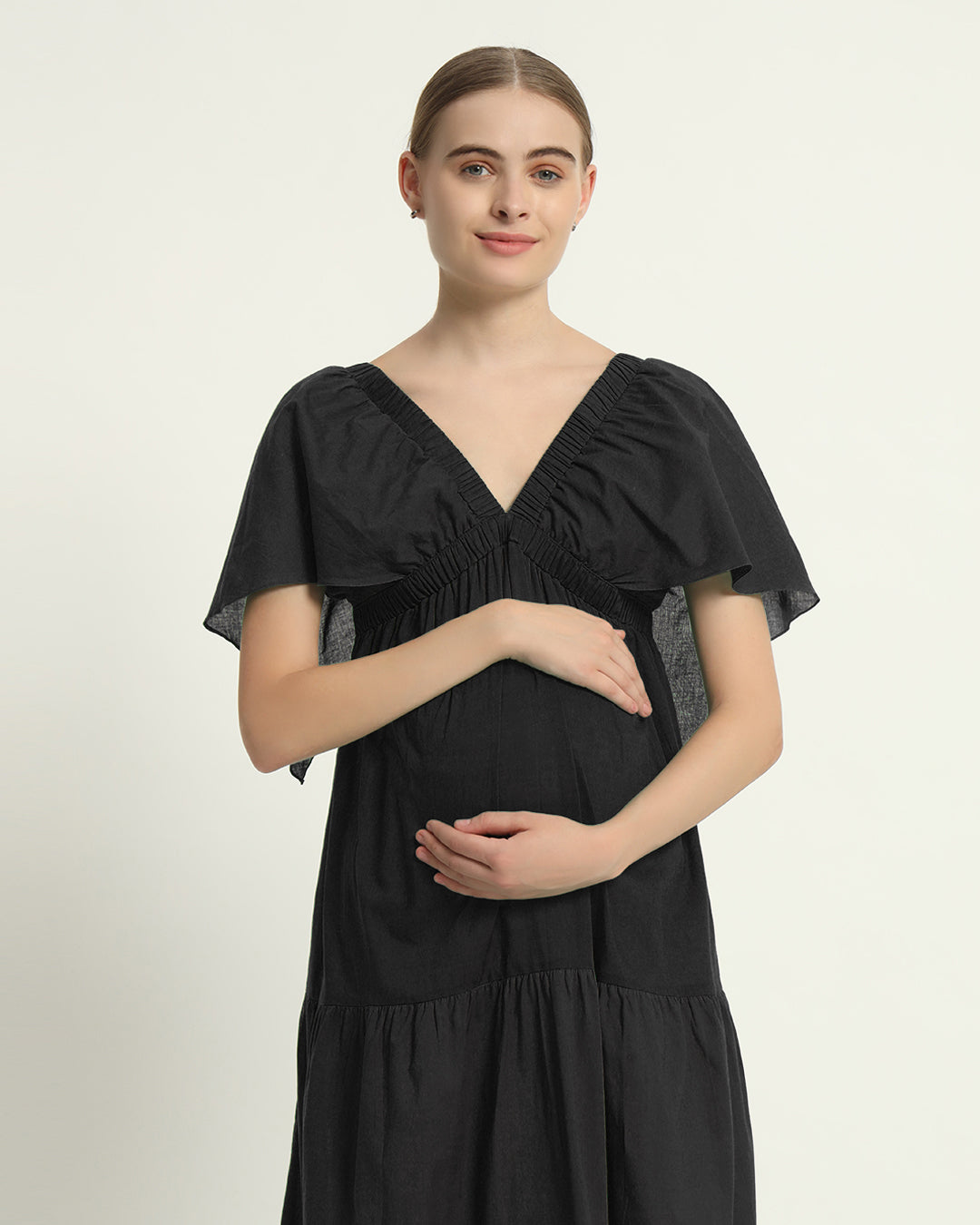 Black Snuggle Baby Maternity & Nursing Dress