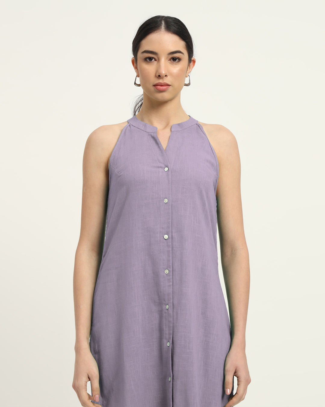 Lilac Mermaid Button Down Solid Kurta (Without Bottoms)