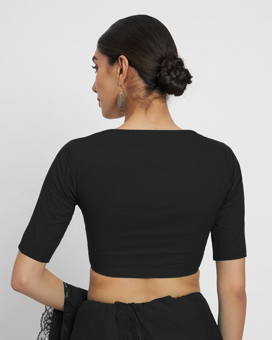 Black Rayon Opulent Open Blouse