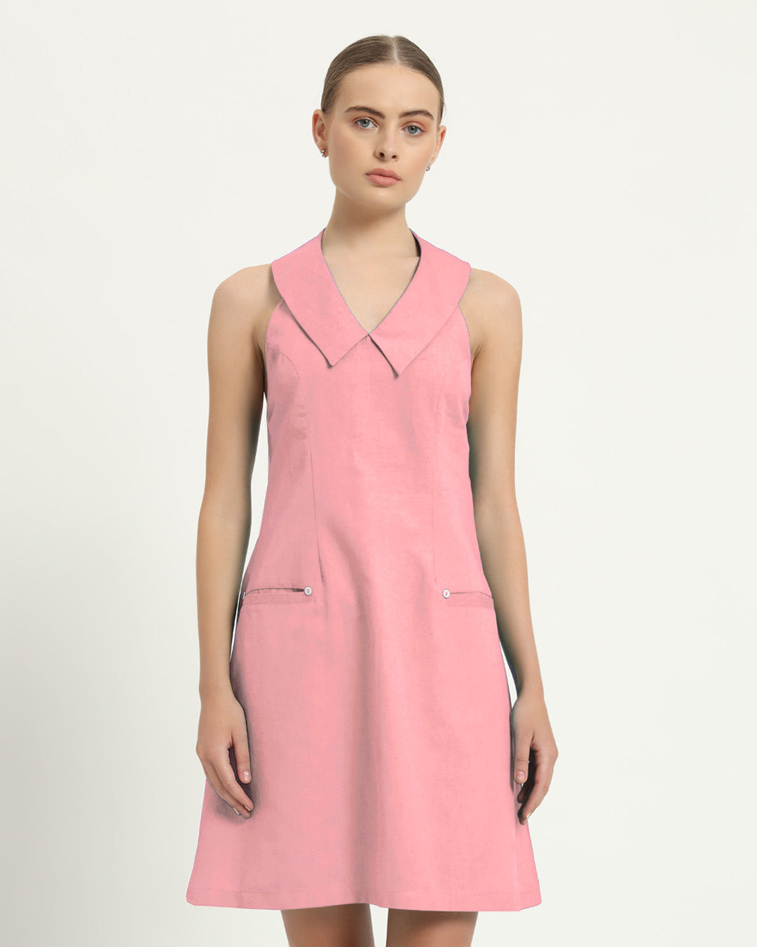 The Olfen Fondant Pink Cotton Dress