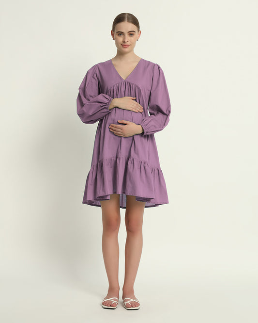 Iris Pink On Baby Time Maternity & Nursing Dress