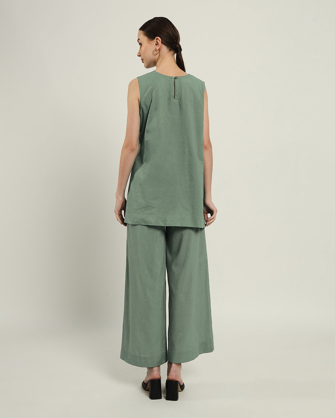 Mint Pleated A Line Top (Without Bottoms)