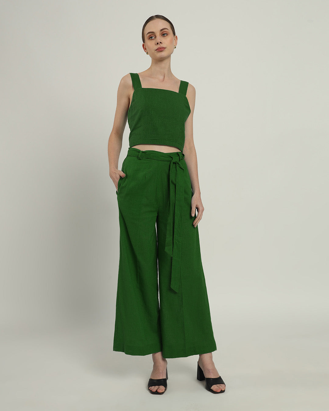 Emerald Sleek Square Crop Solid Top (Without Bottoms)