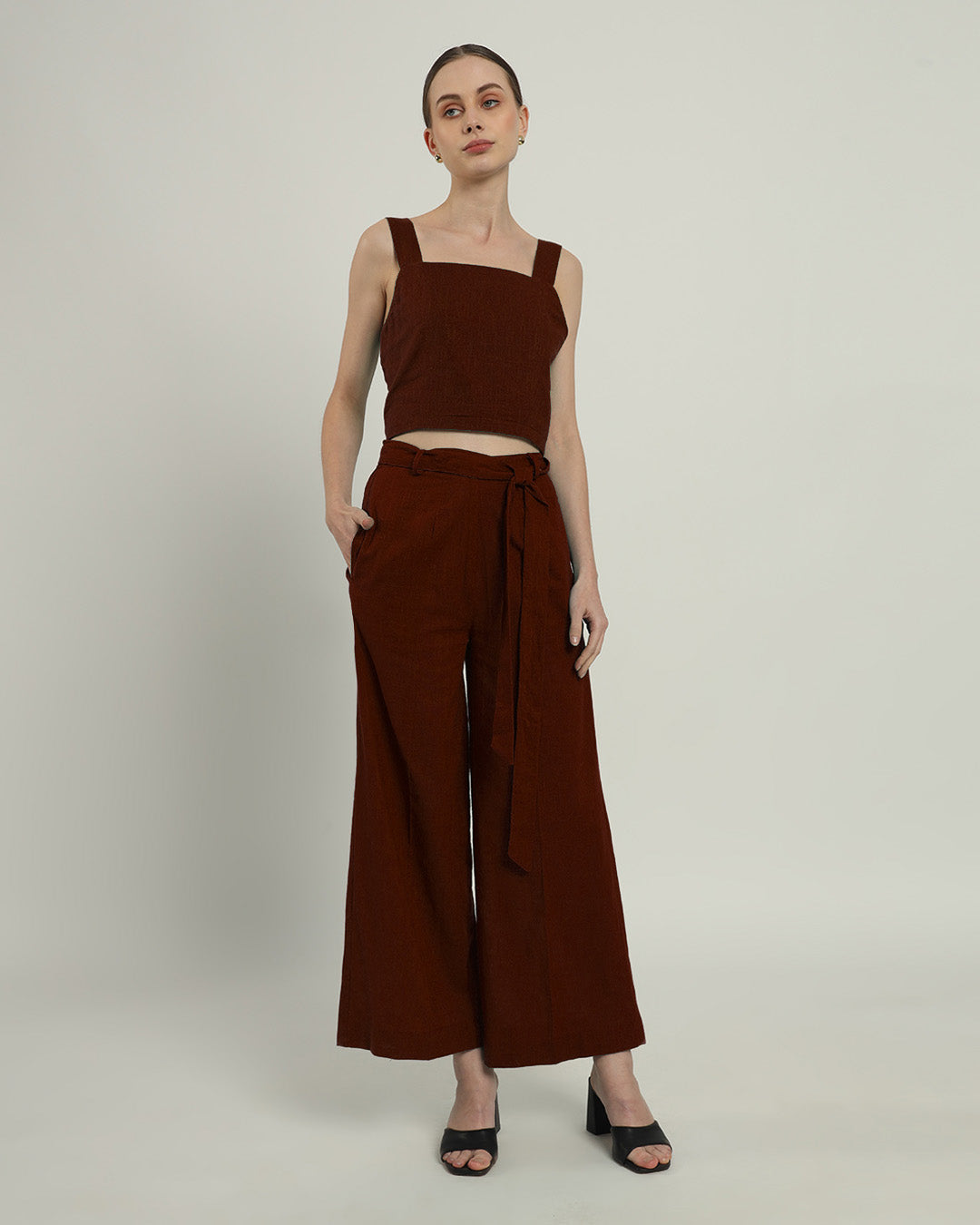 Rouge Sleek Square Crop Solid Top (Without Bottoms)