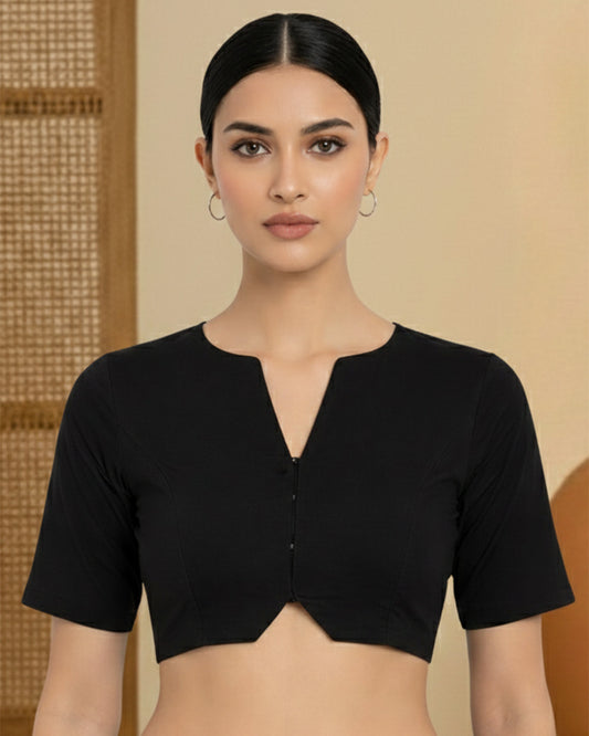 Black Rayon Urban Allure Blouse