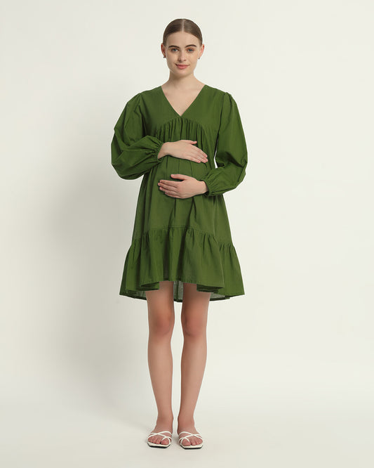 Greening Spring On Baby Time Maternity & Nursing Dress