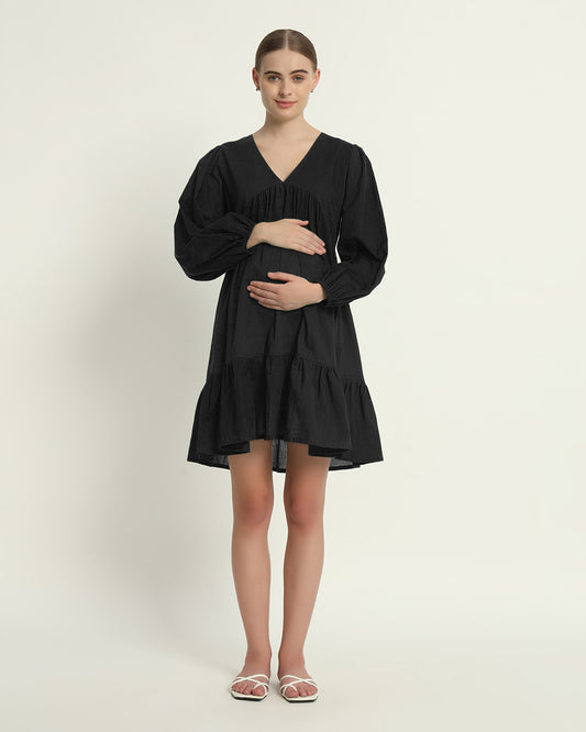 Black On Baby Time Maternity & Nursing Dress