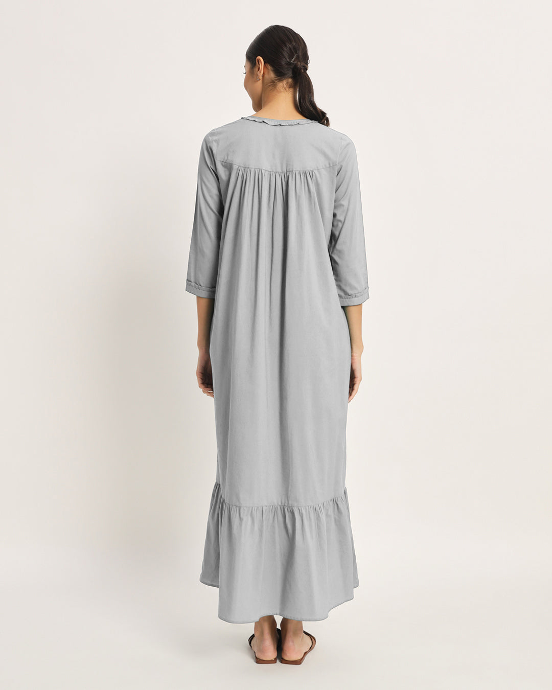 Iced Grey Bella Mama Maternity & Nursing Dress