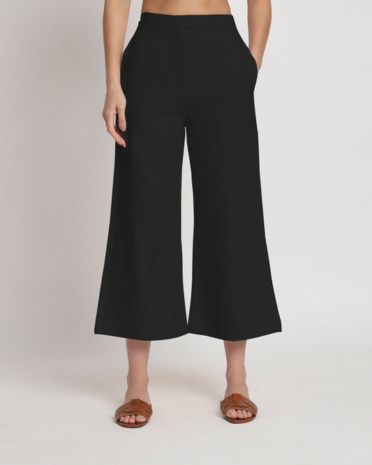 City Style Black Tailored Trousers