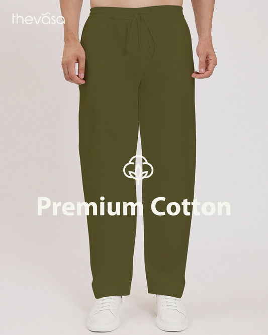 Lisbon Wide-Leg Olive Green Men's Pants