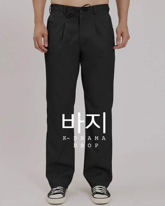 Busan Straight-Leg Black Men's Pants