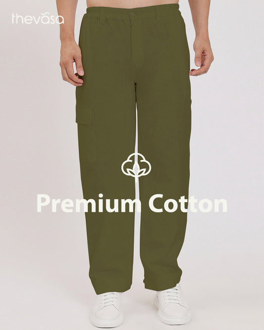 Sydney Straight Fit Olive Green Cargo Men's Pants