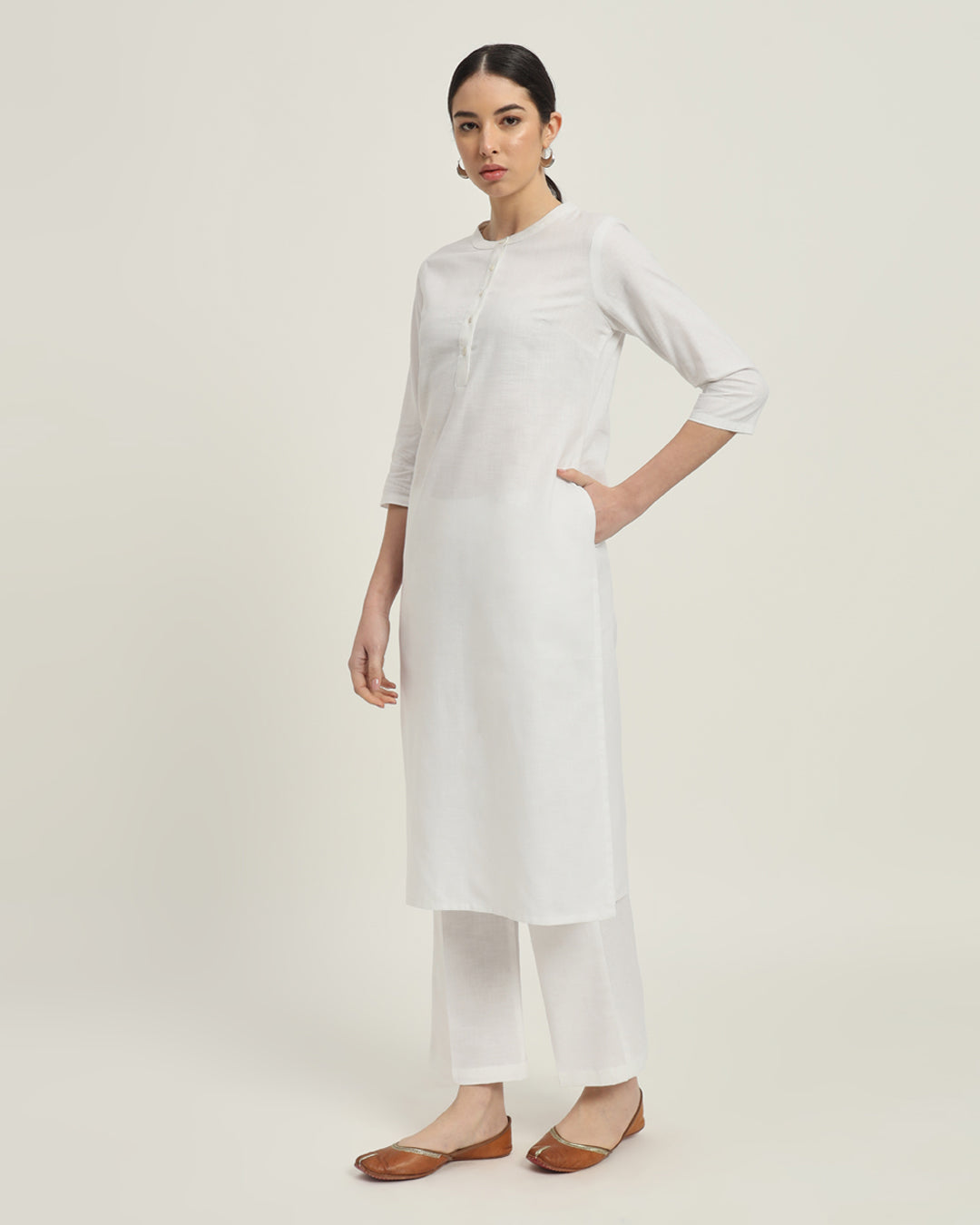 Tranquil Moments Band Collar Linen Co-ord Set