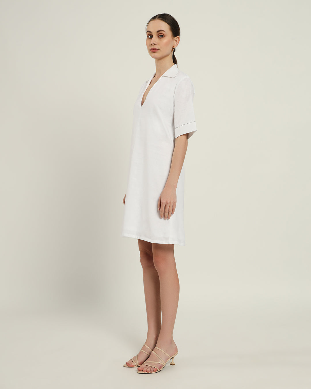 The Ermont Daisy White Linen Dress