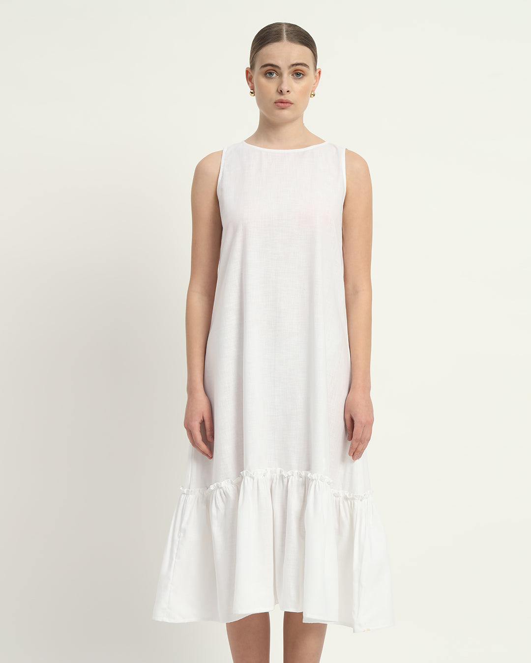 Daisy White Millis Linen Dress