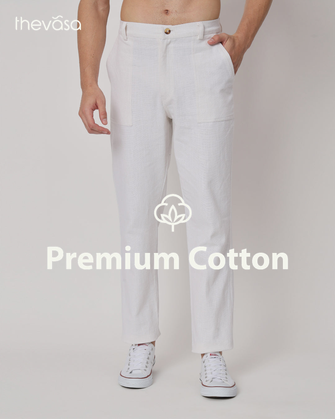 Comfy Ease White Men's Pants