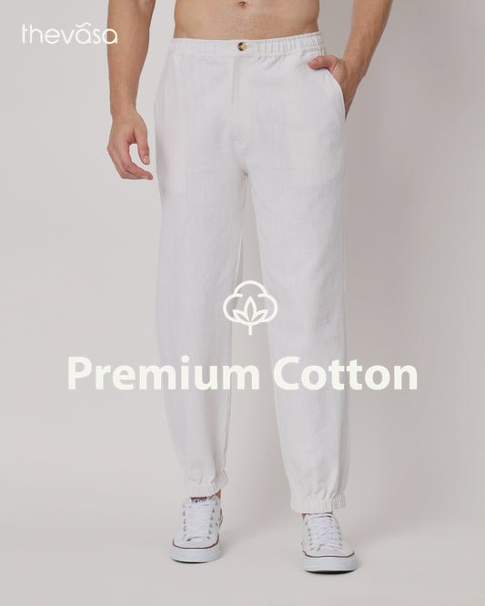 Flex Relax Men's White Jog Pants