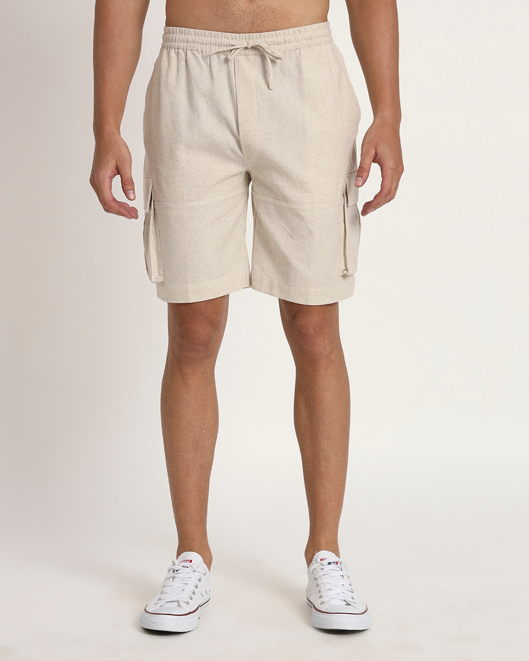 Combo : Casual Ease & Cargo Beige Men's Pants & Shorts  - Set of 2