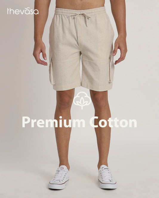 Cotton Comfort Cargo Beige Men's Shorts