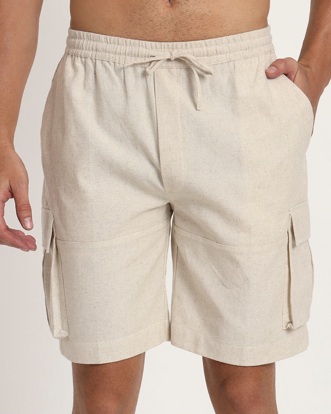 Cotton Comfort Cargo Beige Men's Shorts
