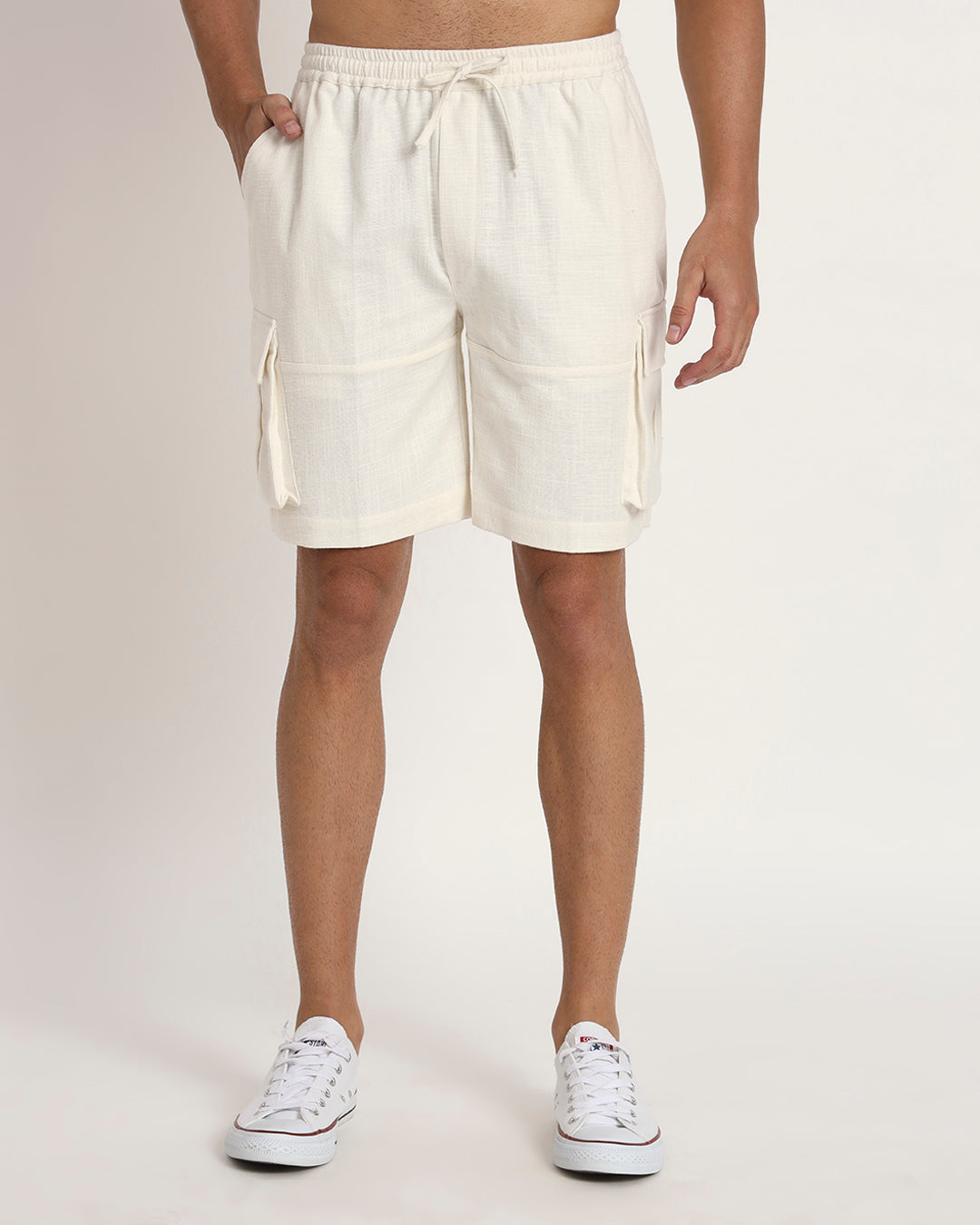 Combo: Classic Iced Grey Half Sleeves Men's Shirt & Cargo Shorts