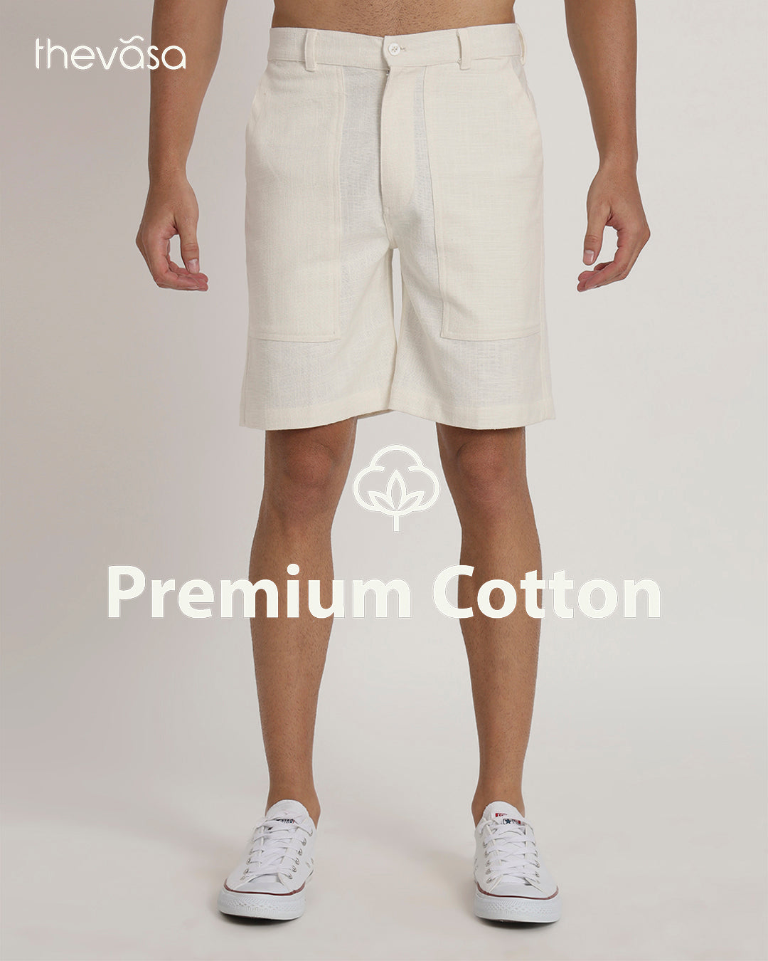 Patch Pocket Playtime White Men's Shorts