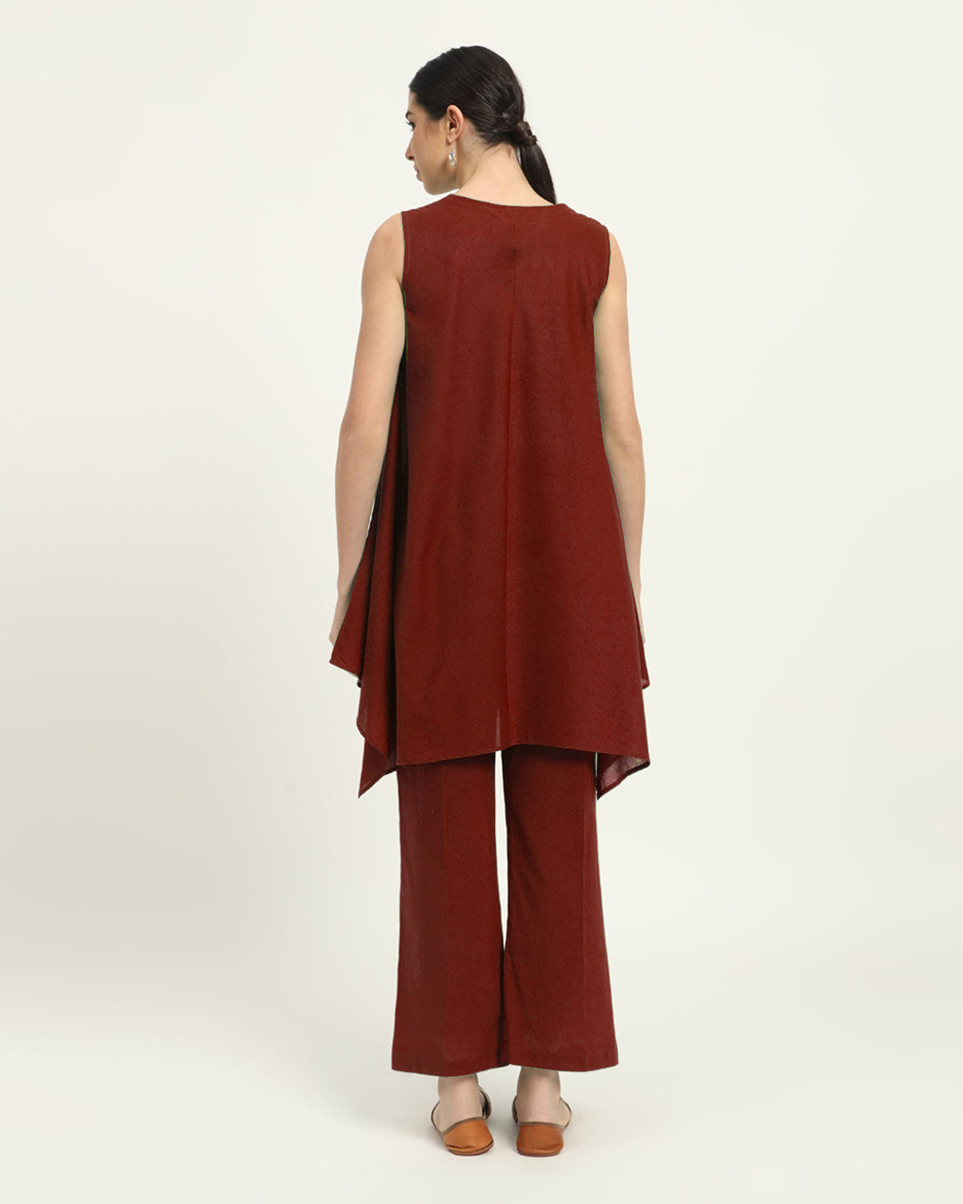 Combo: Russet Red & Sage Green Midsummer Dream Solid Kurta