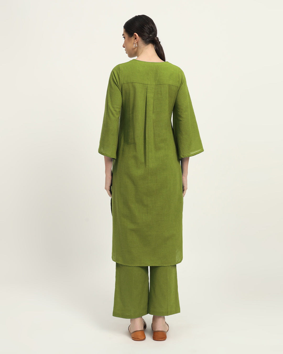 Combo: Iris Pink & Sage Green Rounded Reverie Solid Kurta