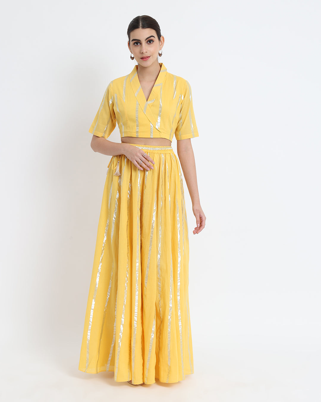 Dazzling Yellow Ghagra Glitz Skirt