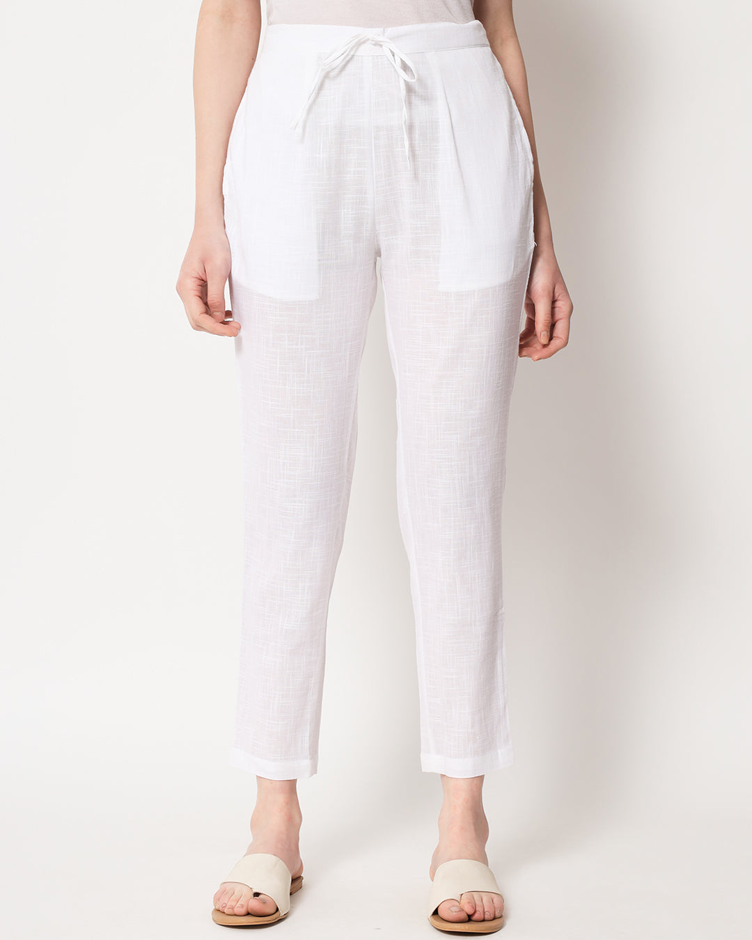 High Waisted Cigarette Pants in White - Alexander Mc Queen | Mytheresa