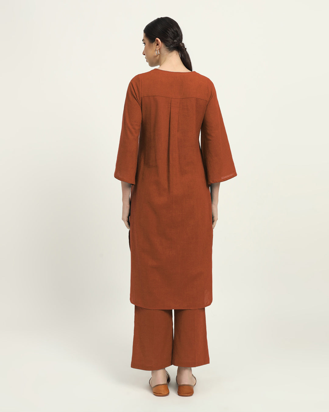Combo: Blush & Russet Red Rounded Reverie Solid Kurta