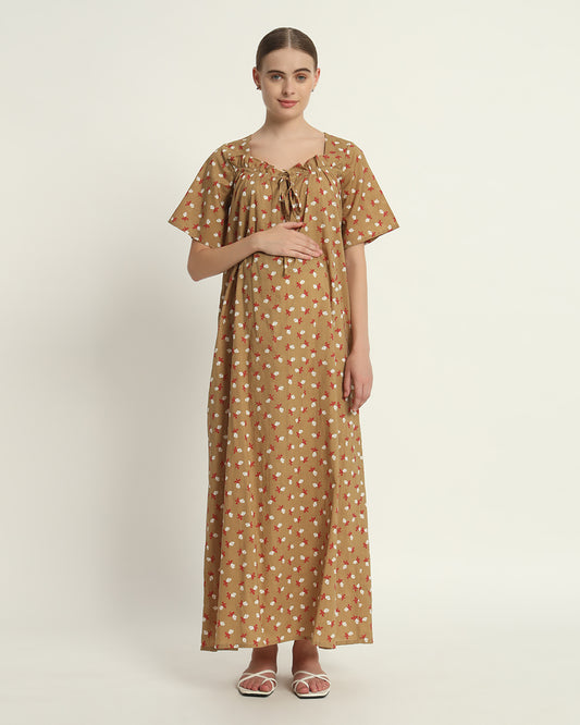 Mustard Cosmos Nurture N' Shine Maternity & Nursing Dress